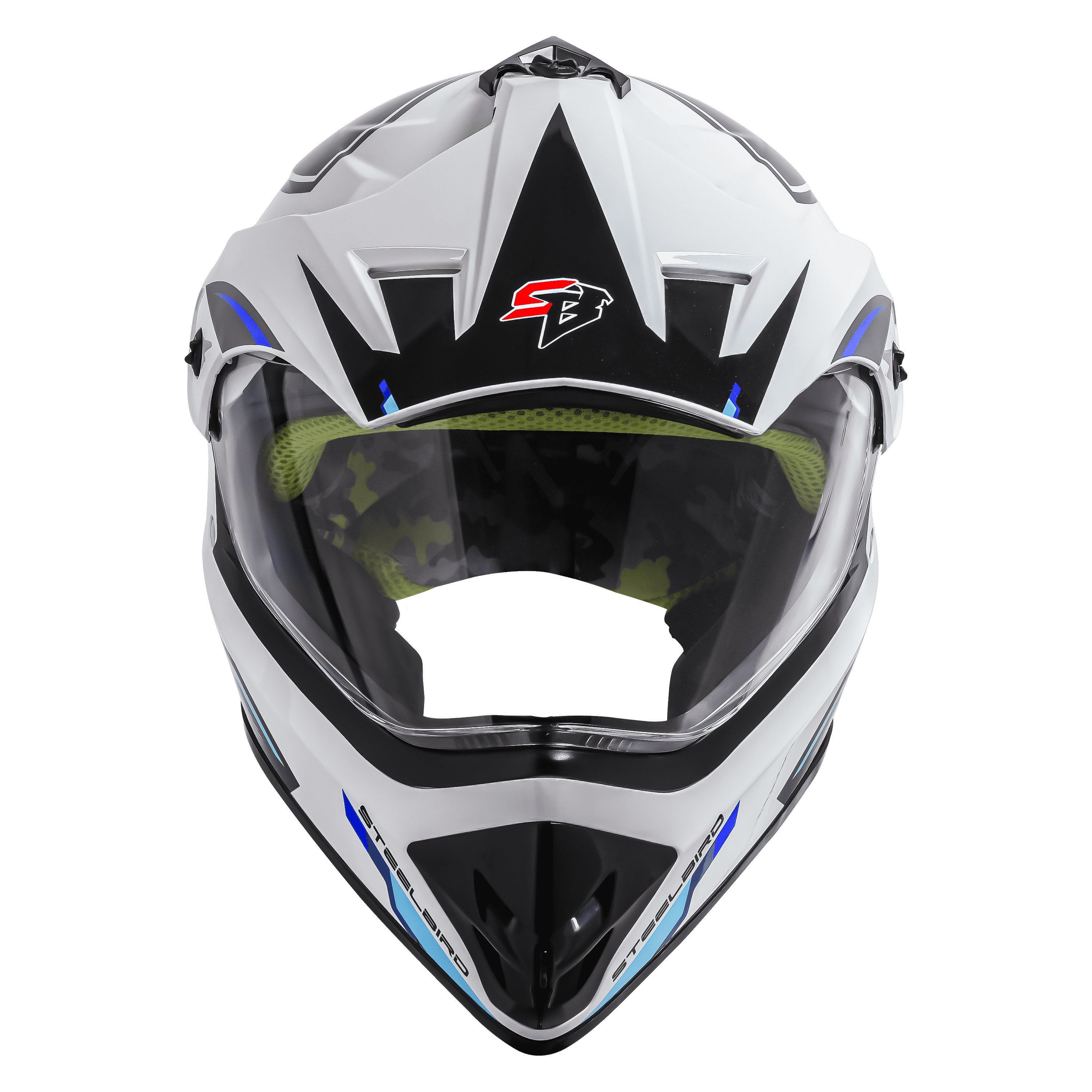 SBH-13 RACER GLOSSY WHITE WITH BLUE